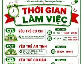 THỜI GIAN LÀM VIỆC TẠI CÁC CƠ SỞ YÊU TRẺ