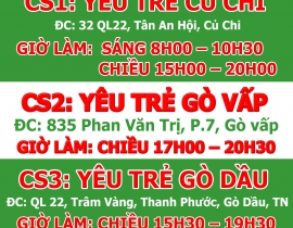 Thời gian làm việc tại các cơ sở Yêu Trẻ